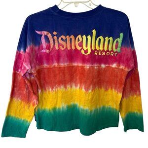 Disneyland Resort Spirit Jersey Tie Dye Glitter Shirt Youth Kids Girl XL Rainbow